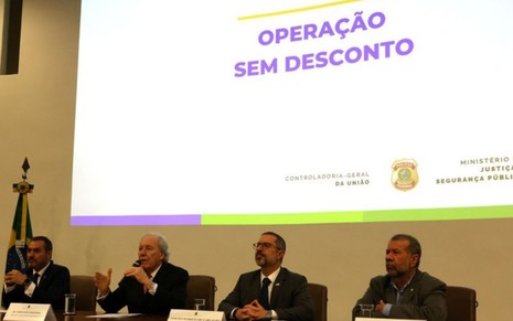 Imagem da coletiva de imprensa da Operação Sem Desconto